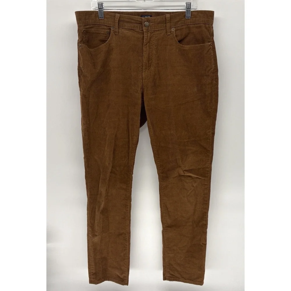 J.Crew Slim Flex Fit Corduroy Pants Casual Stretch Brown Men 34x31‎